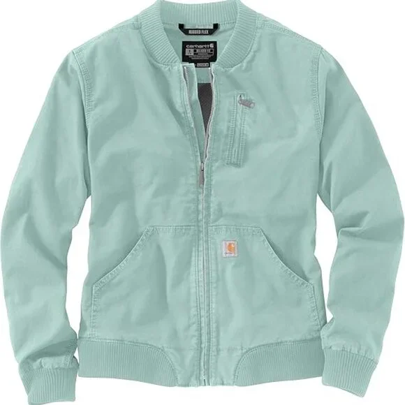 New Carhartt Canvas Bomber Jacket Womens Large - Picture 1 of 13